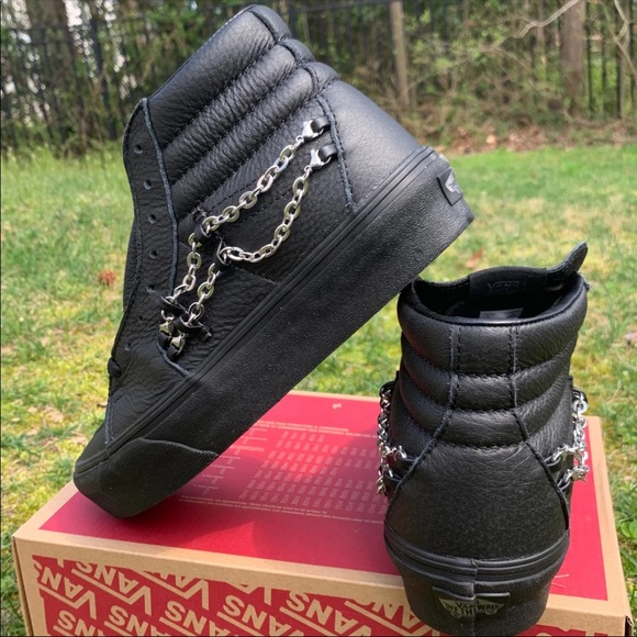 Vans SK8 High Top Platform 2.0 Black Silver Chained Shoes New Womans 5 , 7 - Picture 5 of 5